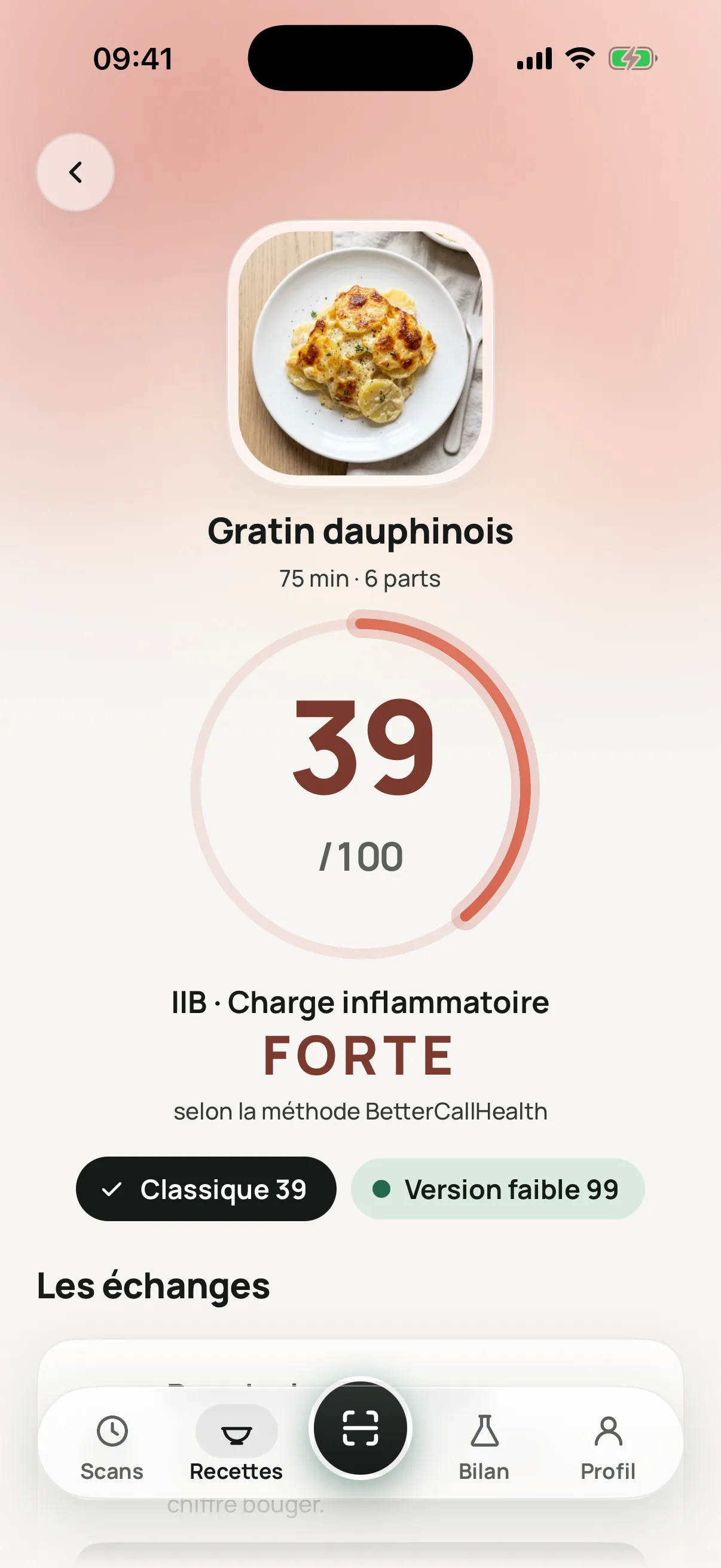 Une recette et ses échanges chiffrés